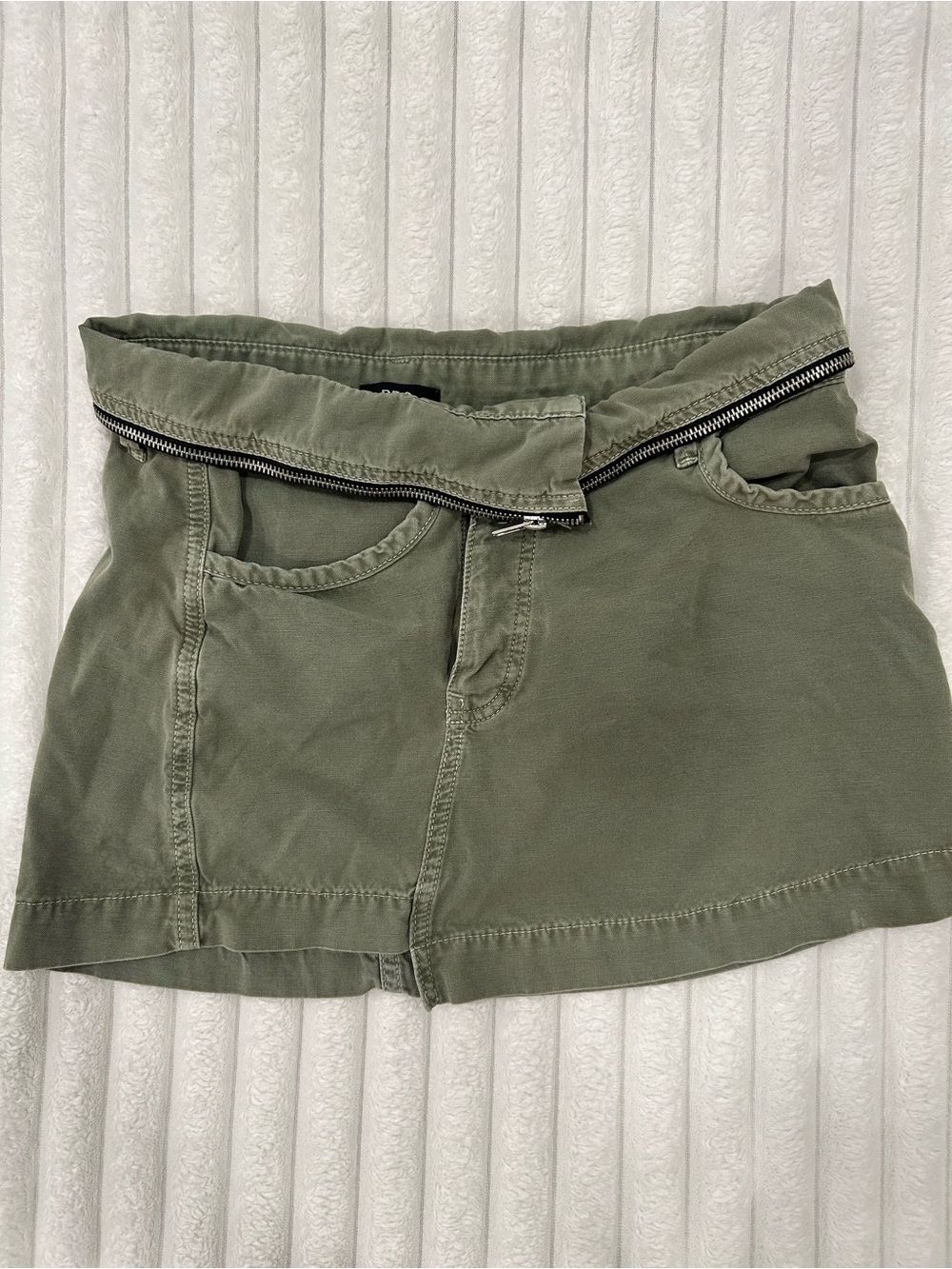 BDG Olive Green Women's Casual Zip-Detail Shirts